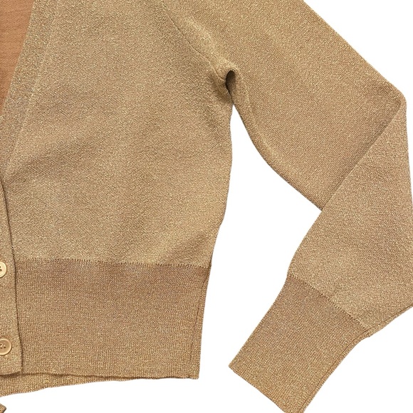 J. Crew Merino Wool Metallic Cropped Cardigan - Picture 4 of 9